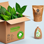**Image of Eco-Friendly Packaging Options**: 
   - Create an illustration showcasing various types of eco-friendly packaging, including biodegradable, recyclable, and reusable materials. Highlight their benefits such as quick decomposition, waste reduction, and resource savings.