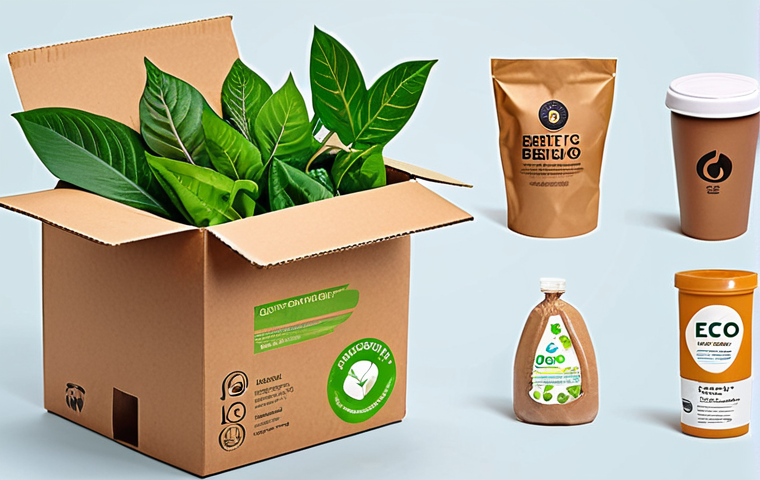 **Image of Eco-Friendly Packaging Options**: 
   - Create an illustration showcasing various types of eco-friendly packaging, including biodegradable, recyclable, and reusable materials. Highlight their benefits such as quick decomposition, waste reduction, and resource savings.